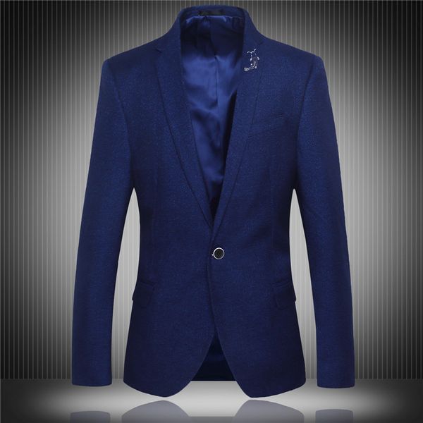

men's suits & blazers fashion selling casual suit jacket self-cultivation solid color single button, White;black