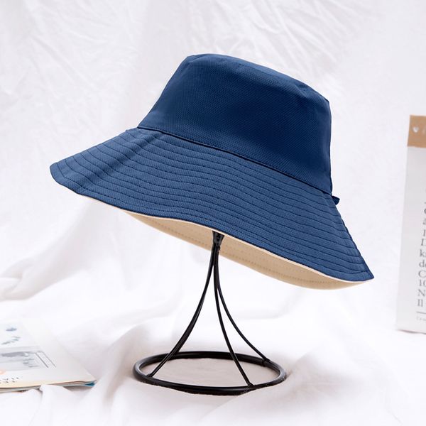 

wide brim hat hats visors cap women anti-uv caps hat caps for women summer fall designer hat model number ne1002, Blue;gray