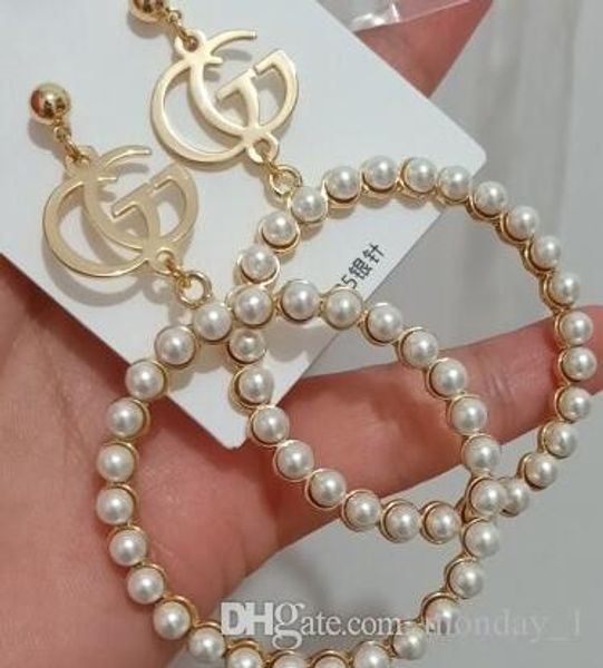 

fashion atmosphere exaggerated letters earrings personality network red ladies temperament goddess big circle pendant earrings female, Gray