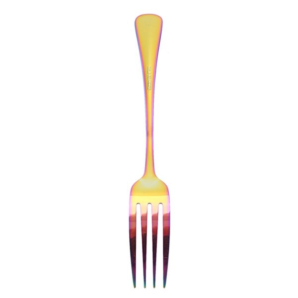 

stainless steel table forks set, 6pcs rainbow color stainless steel tableware cutlery dinnerware set dishwasher safe, fork(20cm/ forks