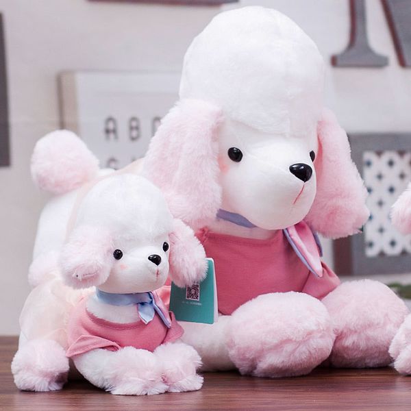 

new plush dog teddy dog plush toy pink woolly sweater dog cartoon gift factory outlet
