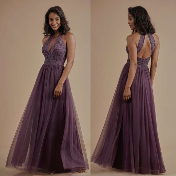 

2019 fashion chiffon bridesmaid dresses jewel neck sleeveless ankle length evening dresses lace-up back customized a line party gowns, White;pink