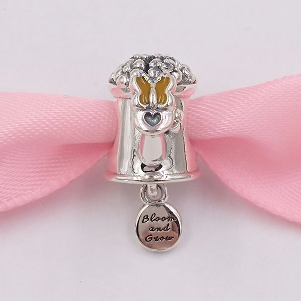 Andy Jewel 925 Sterling Silber Perlen Blühende Gießkanne Charm Charms Passend für europäische Pandora-Schmuckarmbänder Halskette 797873ENMX