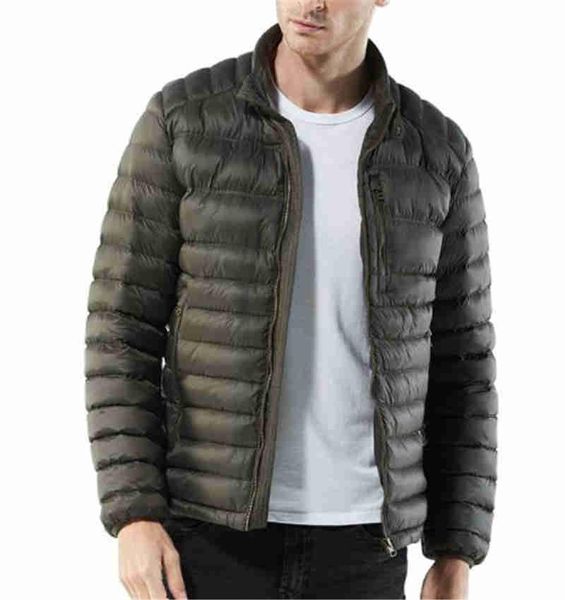 

solid color mens outerwear stant collar designer plus size mens down fashion warm down jackets with zipper coats, Black