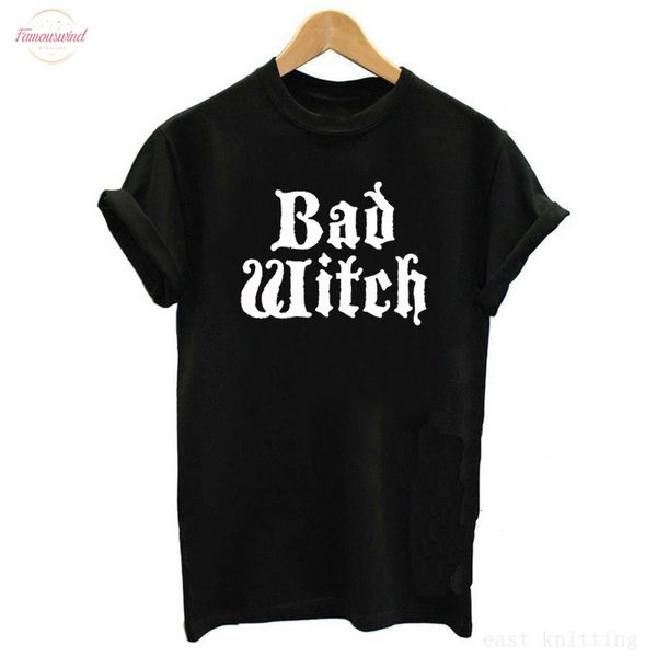 

bad witch good witch letter printed women t shirt funny tee shirt femme female friend halloween tees, White