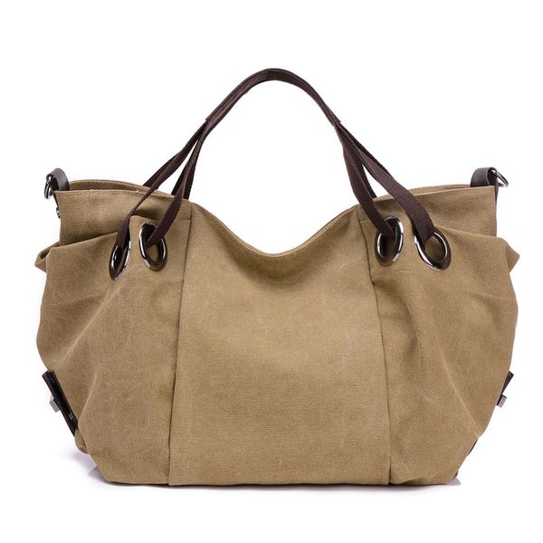 

multifunctional simple and versatile ladies canvas handbag classic shopping leisure travel large capacity soft material handbag