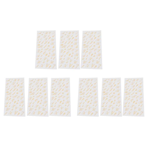 

9 sheets gold alphabet letters stickers diy craft scrapbooking diary p