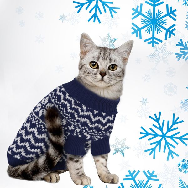 

pet cat puppy sweater winter cat clothes for small medium dogs turtleneck knitwear chihuahua clothing dog cat costume