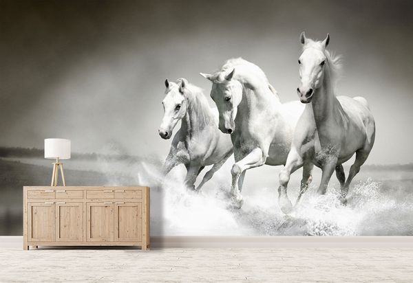 

self-adhesive] 3d running horse 4468 wall paper mural wall print decal murals