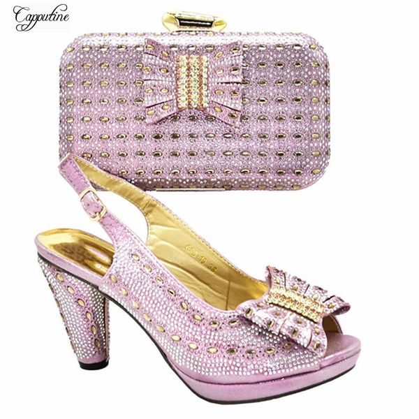 

wonderful pink lady high heel sandal shoes matching with clutch handbag sets for lady 688-19, heel height .5cm, Black