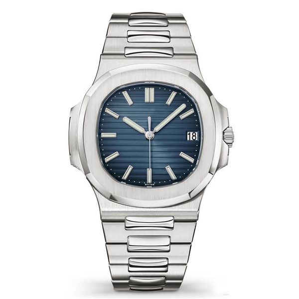 

смотреть лучшие nautilus часы мужские автоматические часы 5711 серебро ремешок синий нержавеющей мужские механические orologio ди lusso часы, Slivery;brown