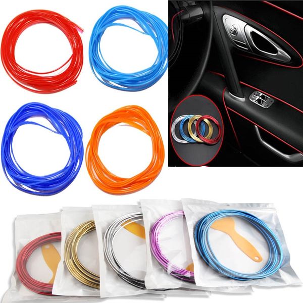 

5m/package car interior decorative 3d auto brand thread stickers decals chrome styling trim strip car-styling decoration an2143
