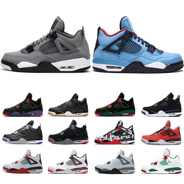 

discount 4 cool grey 4s men basketball shoes og bred for 2020 tattoo singles day mens designer trainer athletic sport sneakers size 41-47, Black