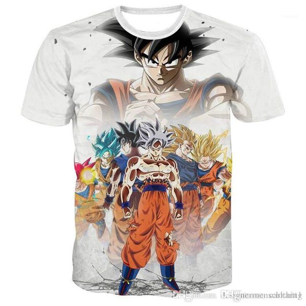 

футболки мода с коротким рукавом o-образным вырезом мужские топы тройники мужчины дракон мяч 3d цифровой печать мужские, White;black