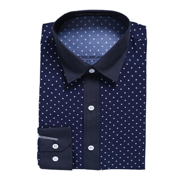 

helisopus new polka dot mens shirts autumn spring slim fit long sleeve shirts, White;black