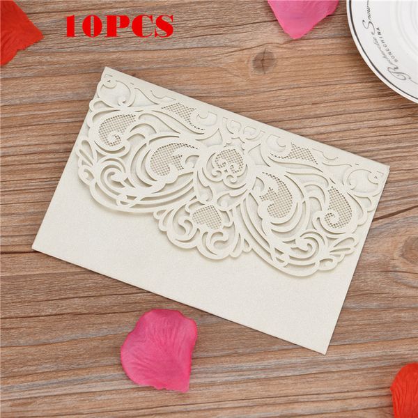 

10pcs/set european openwork wedding invitation creative birthday card invitation envelopes kit decor party supplies @d