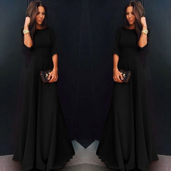 

womens dress maxi dresses autumn winter plus size vintage lace midi dresses women bodycon black maxi dress party long sleeve vestidos, Black;gray