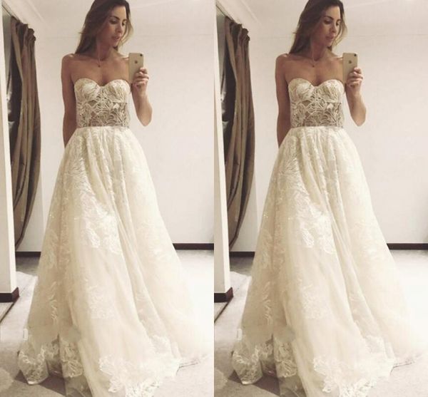 

2019 Sexy Gorgeous Beach Wedding Dresses Elegant Sweeptrain Plus Size Bridal Gowns Cheap Lace Tulle Country Wedding Dress vestidos de novia