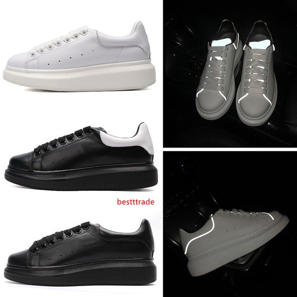 

дизайнер 3 м светоотражающая платформа повседневная обувь мужчины женщины тройной белый черный квартиры обувь для вечеринок спортивные кросс