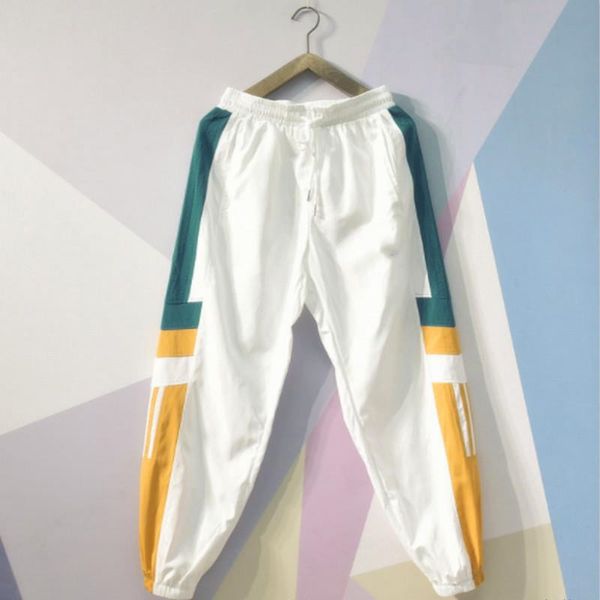 

mens designer new joggers casual trousers hip-hop pants fashion brand sweatpants stripes panalled pencil jogger pants plus 8color k52-1h, Black