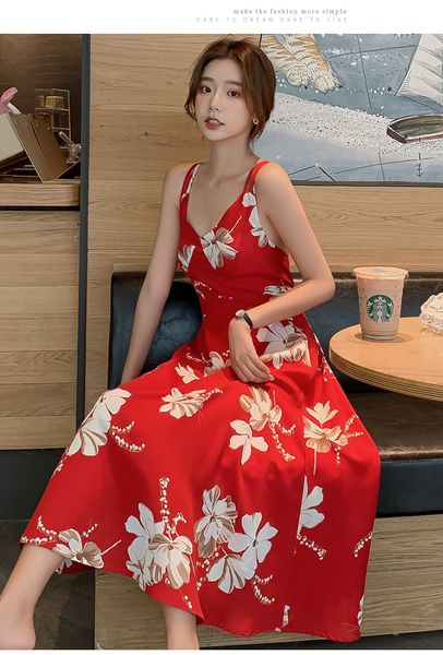 

rose red female loose short sleeve splicing gauze dress, Black;gray