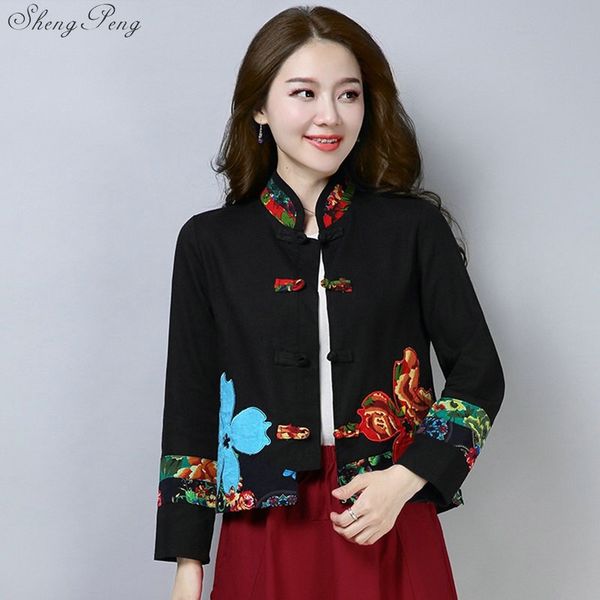 

traditional chinese clothing for women cheongsam mandarin collar womens and blouses oriental china clothing v1362, Red