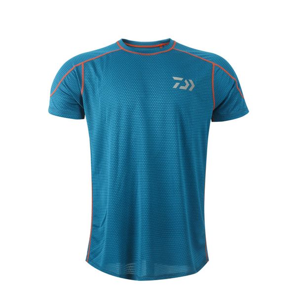 

male funny t shirts anti-uv summer hiking shirt o-neck fishing clothes moisture wicking breathable short sleeve tshirt, Gray;blue