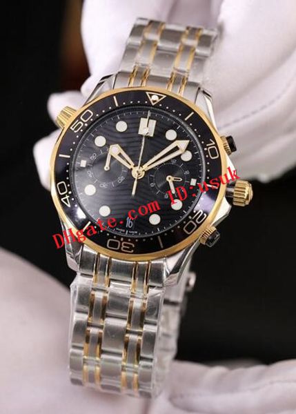 

9 style luxury watch two-tone se@master chronograph 210.32.44.51.01.001 41mm stainless steel bracelet quartz mens fashion watches, Slivery;brown