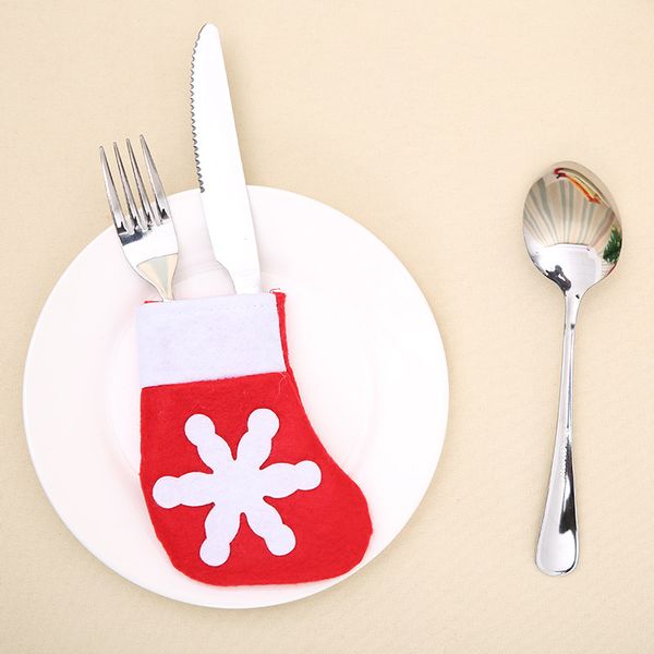 

12pcs new year chirstmas tableware holder knife fork stocking cover 2018 navidad natal christmas decorations for home