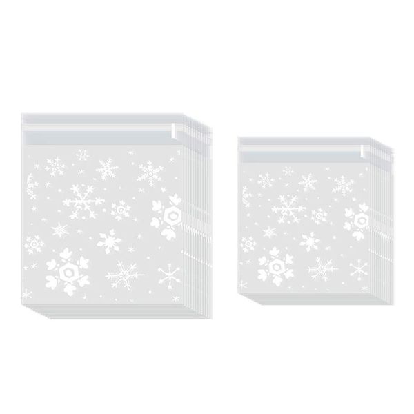 

white snowflake plastic gift bag transparent cellophane baking candy cookie bag