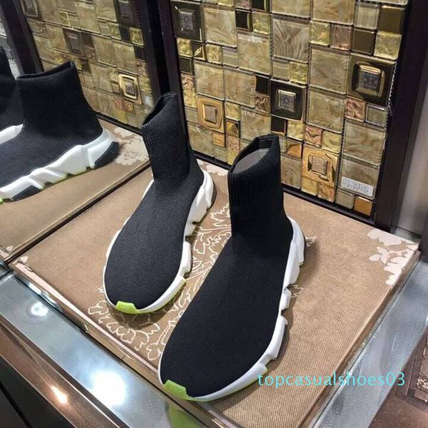 

2020 sock shoes men women luxury designer casual shoes trick bottom slip-on sneakers fashion new matchs color couples sock shoes t03, Black