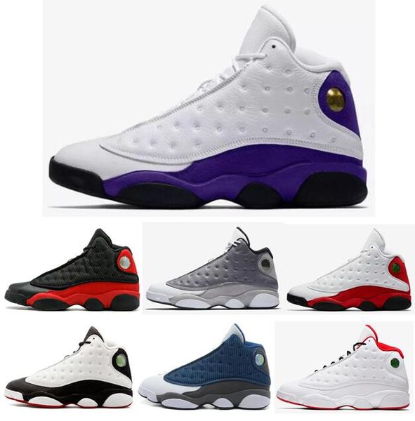 

Новые 13 13s Lakers Rivals Белый Фиолетовый Баскетбол обувь Мужчины История полета Спорти
