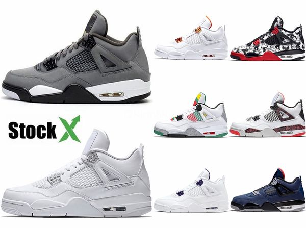 

мужские j 4 jumpman баскетбол обувь 4s black denim laser white cement pale citron oreo tattoo air flight j4 тапки # 355