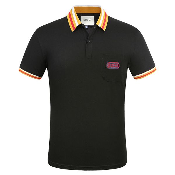 

2020 spring and summer popular models men's cotton embroidery short-sleeved t-shirt original lapel polo shirt designers polo shirt male, White