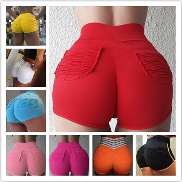 

women summer pleated high waist short black red white casual sport shorts workout fitness patchwork shorts with pockets 8 colors, White;black