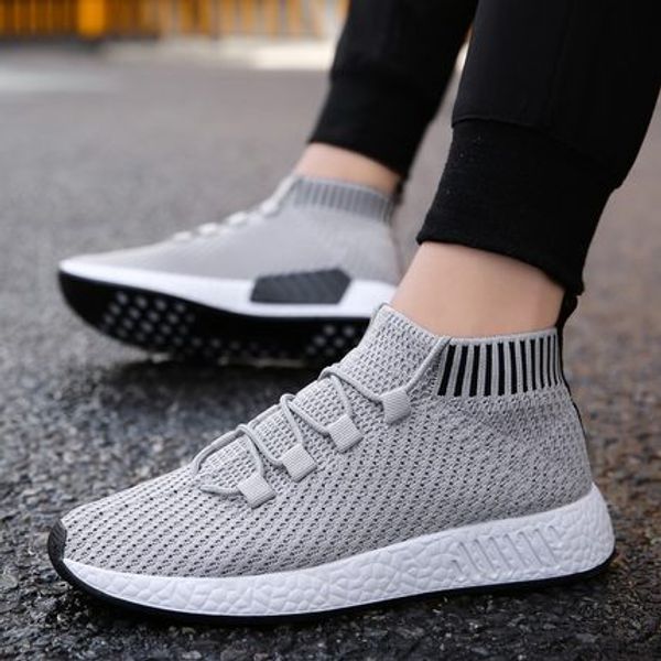 

men's and south korean versions of fashion trend wear all-purpose black mesh socks and shoes