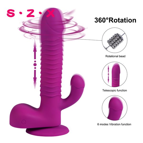 

szx 6 vibrators stimulator modes for usb telescopic g spot vibration silicone toys y19061202 woman women clitoris dildos masturbati ftis
