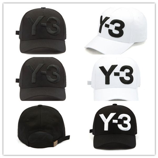 

new y-3 dad hat big bold embroidered logo baseball cap adjustable strapback hats y3, Black;white