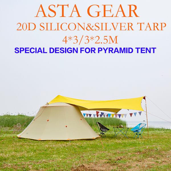 

asta gear 4*3 anti-sun 20d silicon with silver coating outdoor large ul ultralight camping tarp shelter