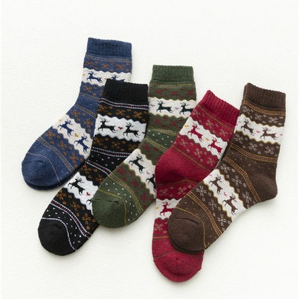 

thickening women middle tube socks christmas deer printing socks keep warm autumn and winter soft household goods 2 1mq h1