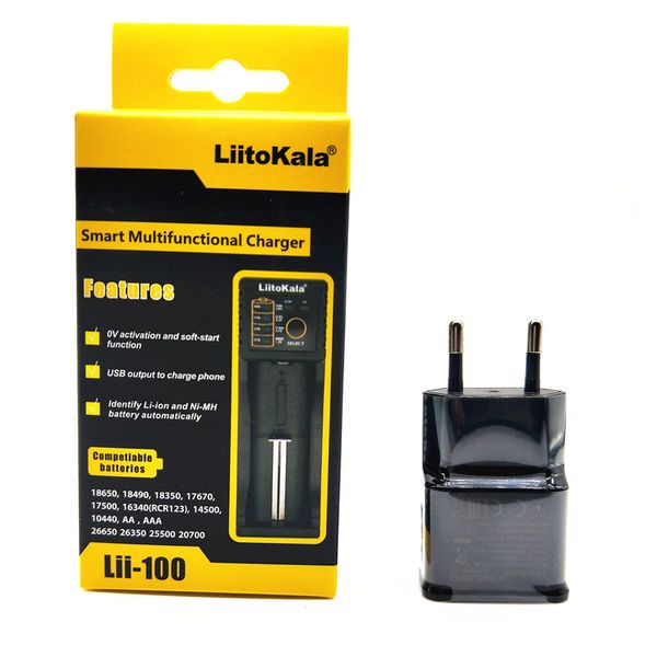 

liitokala lii-100 multi-style battery smart charger + u1 plug