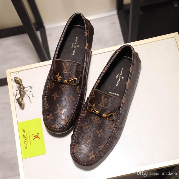 

20fw shoes men loafers leather moccasin crocodiles style footwear slip on flat driving boat shoes classical male chaussure homme 38-45 yetc5, Black