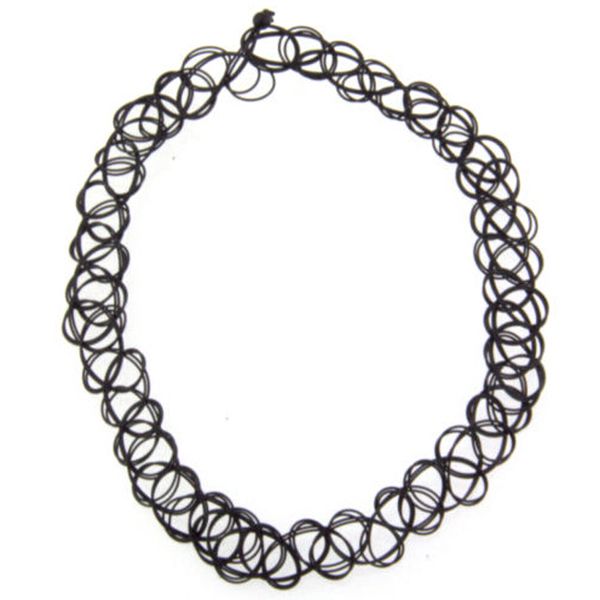 

5pcs handmade fashion punk jewelry black stretch tattoo choker necklace retro gothic for women lady, Silver