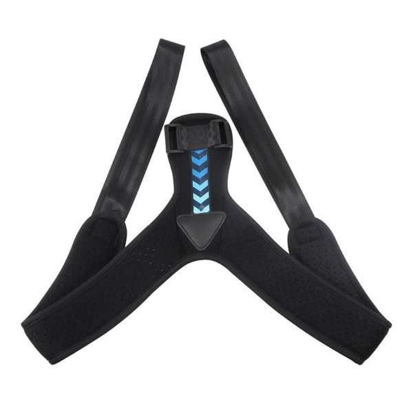 

support belt corset posture correction corrector adjustable clavicle back posture corrector men women upper back brace shoulder, Black;blue