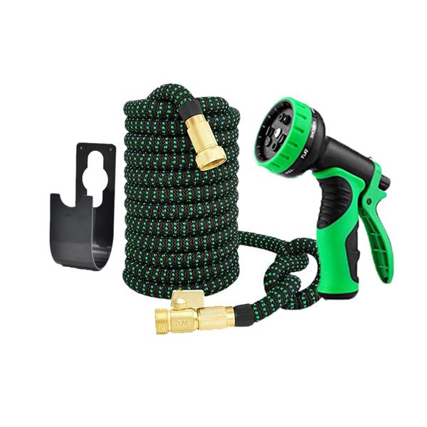 

25ft expandable water garden hose expanding flexible hose with strength stretch fabric with copper connectors (eu plug