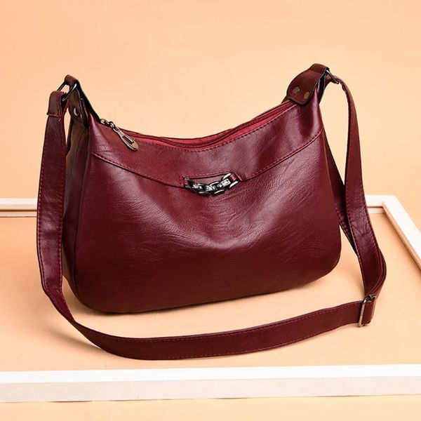 

fashion female square bag 2020 new quality pu leather middle-aged female bags solid tote bag zipper shoulder messenger bags