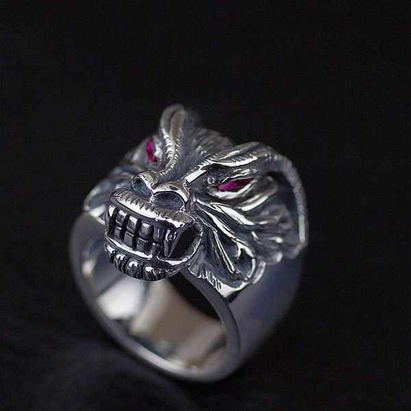 

thailand imported atmospheric male 925 sterling silver satan ram thai silver ring ing, Slivery;golden