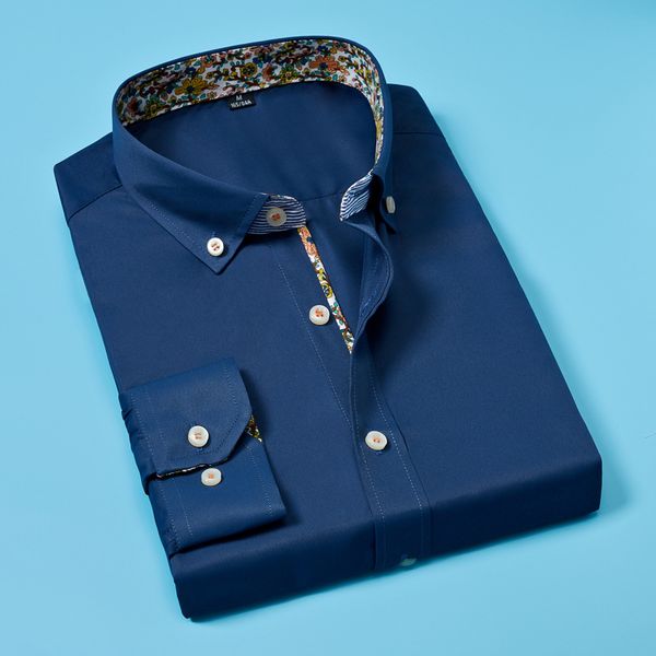 

quality men's shirt floral printing long sleeve casual men button clothes flowers printed dress shirts vintage male club, White;black