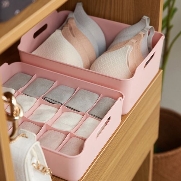 

clothes storage boxes lidded underwear divider drawer closet organizer for ties socks panties bra stackable box storage case