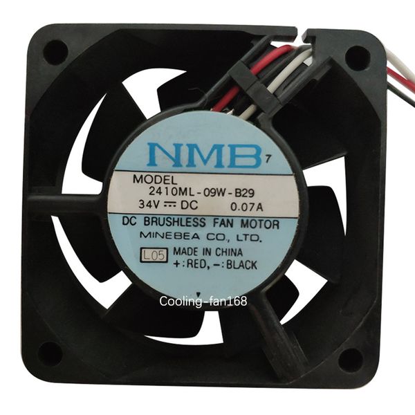 

нмб 2410ml-09w-b29 вентилятор охлаждения dc 34v 0.07a 60 * 60 * 25 мм 6см 3wires осевой вентилятор